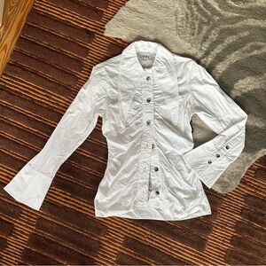 Ganni Fitted Cotton Poplin Shirt
